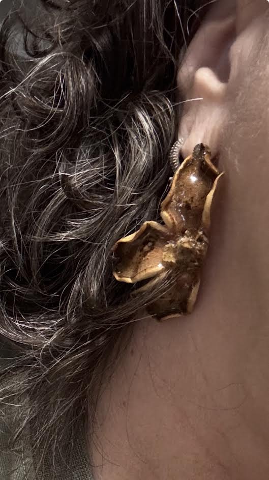 Cotton Husk Relic Stud Earrings