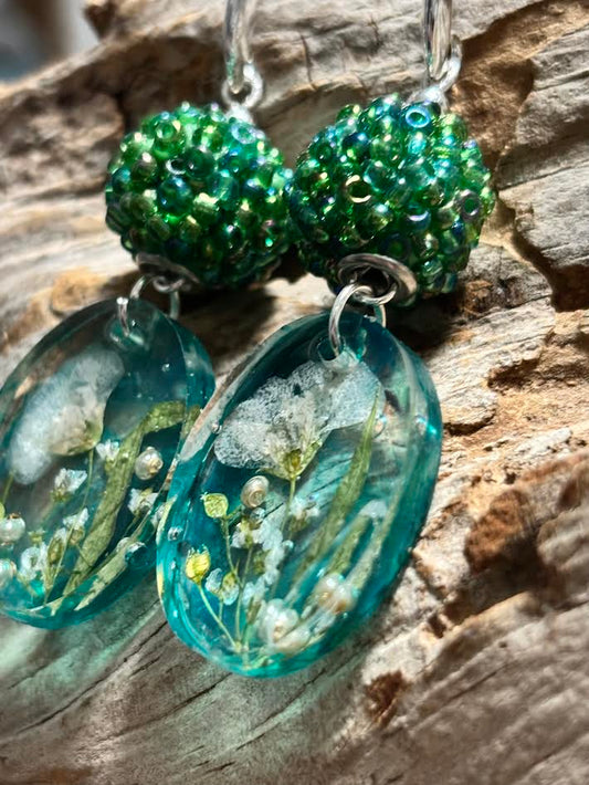 Mosslight & Pearl Earrings