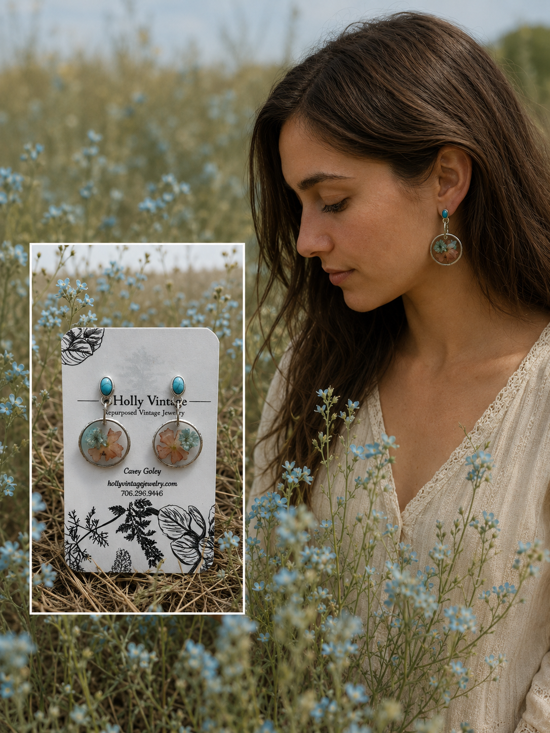 Turquoise Meadow Bloom Earrings