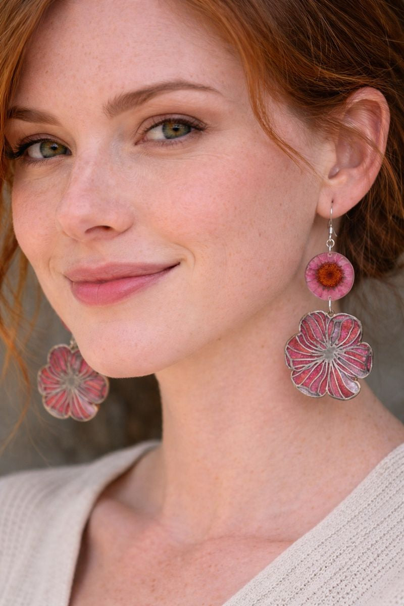 Blushing Bloom Drop Earrings