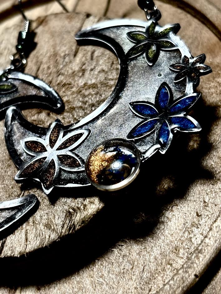 Night Bloom Crescent Earrings