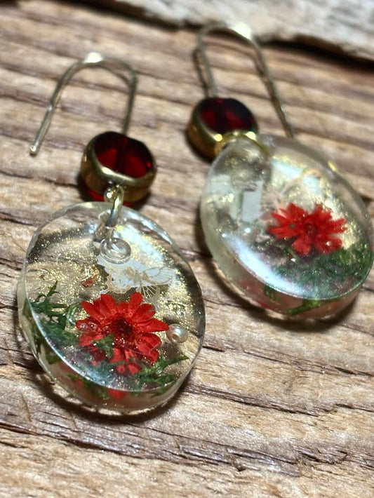 Scarlet Meadow Earrings
