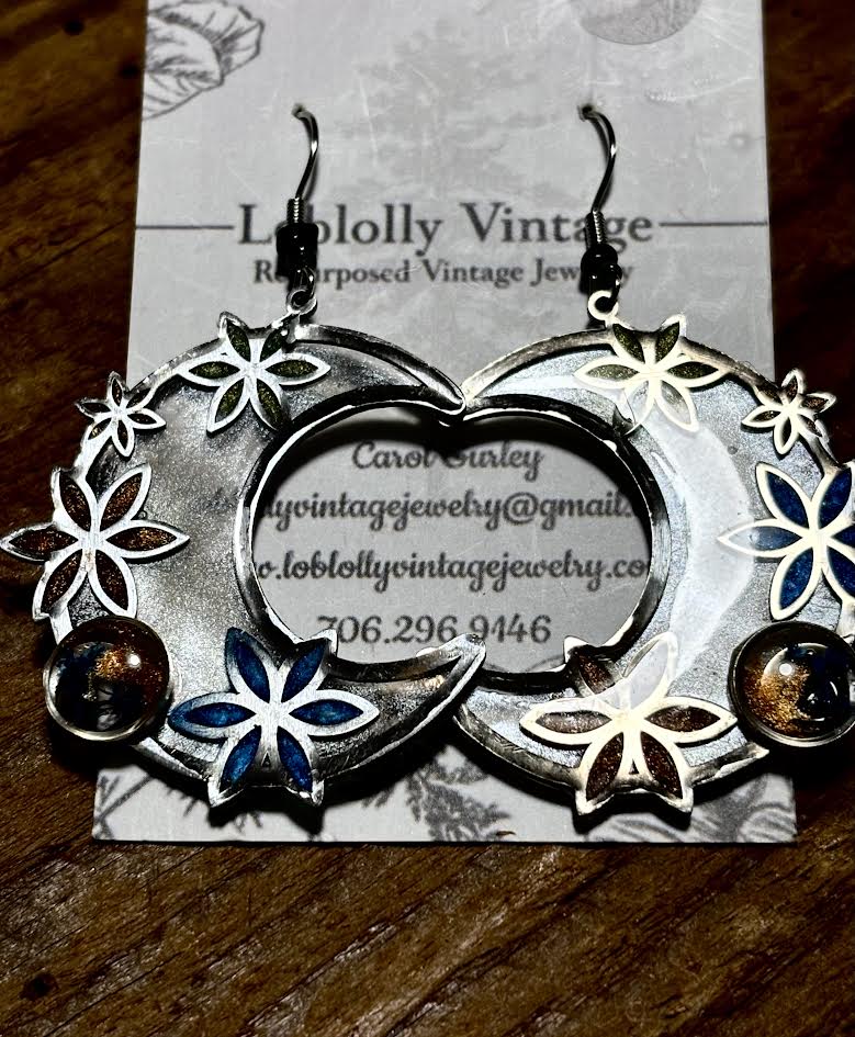 Night Bloom Crescent Earrings