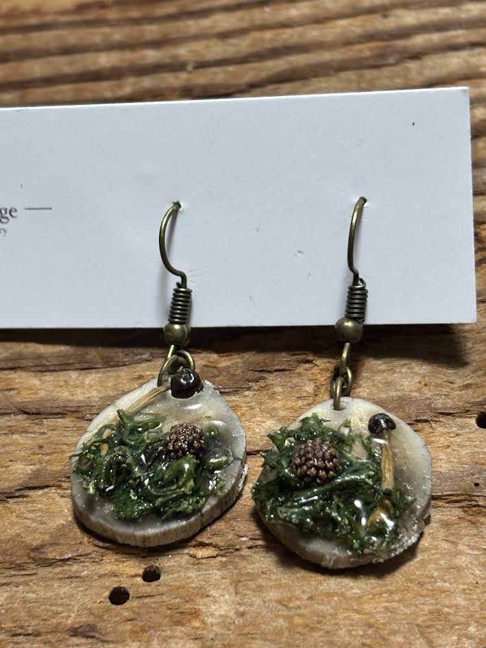 Moss & Pine Antler Earrings