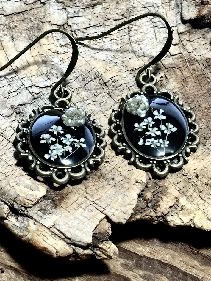 Queen Anne's Lace at Dusk Earrings