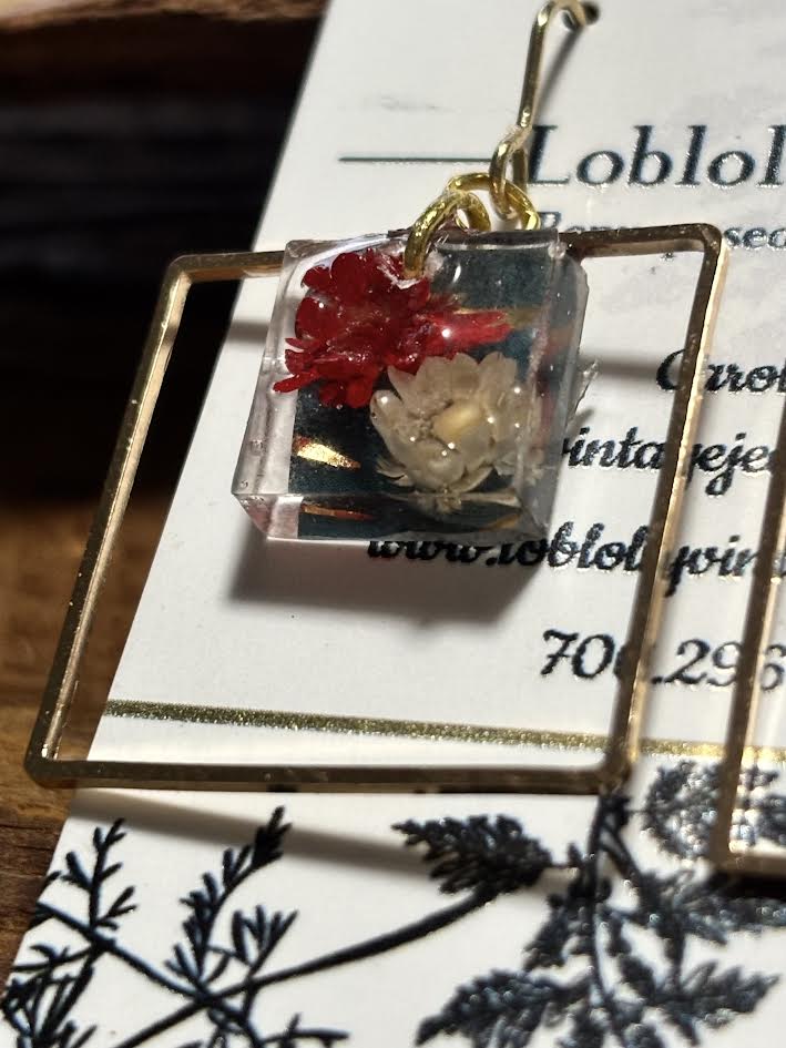 Gilded Daisy Square Earrings