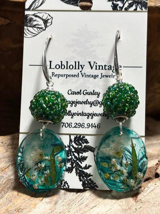 Mosslight & Pearl Earrings