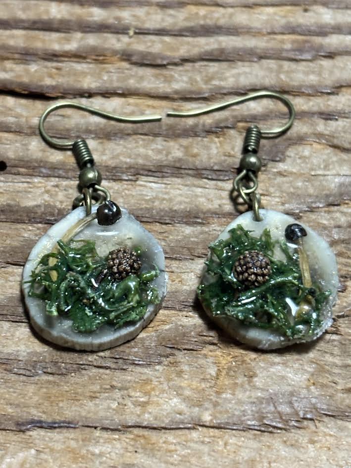 Moss & Pine Antler Earrings