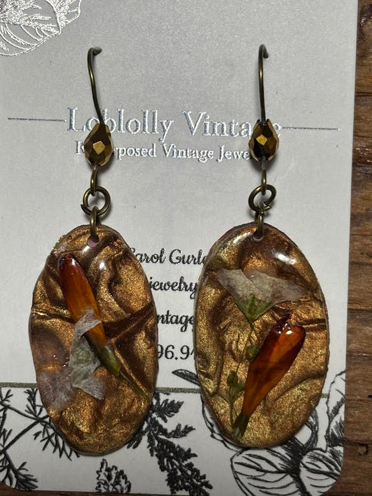 Gilded Field Relic Clay Drop Earrings