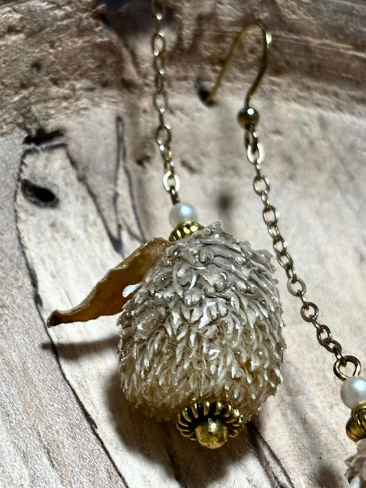 White Clover Bloom Earrings