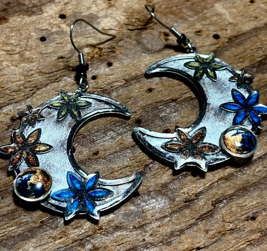 Night Bloom Crescent Earrings