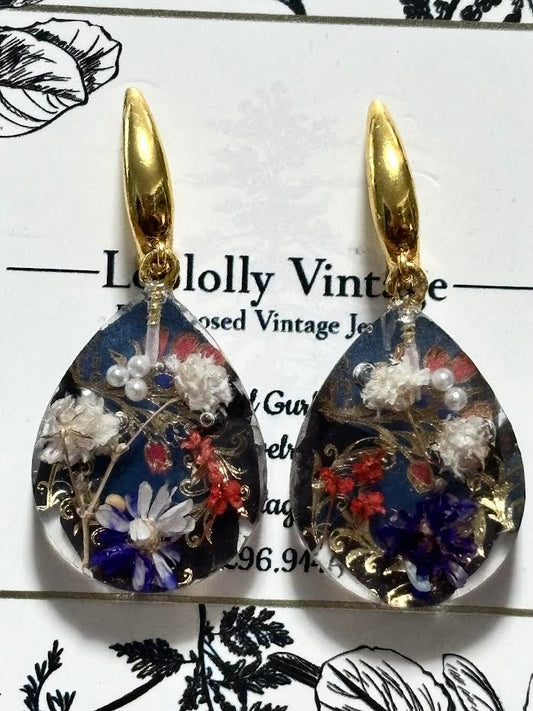 Midnight Meadow Botanical Earrings