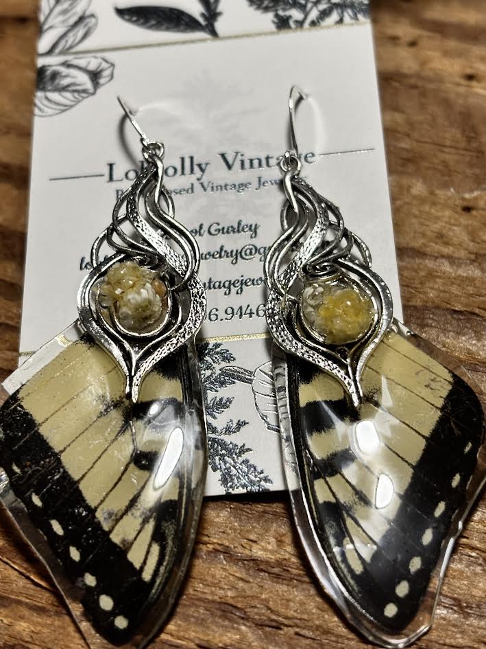 Fragments of Flight - Tiger Swallowtail Wing Earrings
