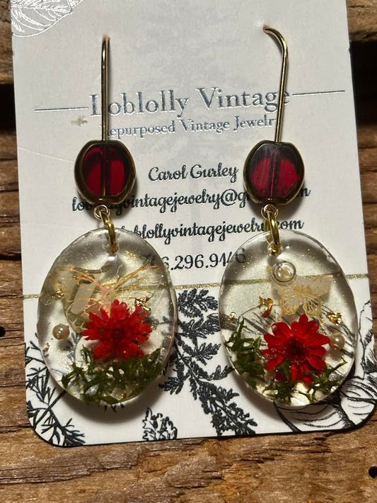 Scarlet Meadow Earrings