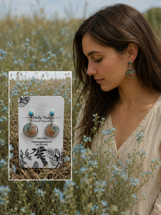 Turquoise Meadow Bloom Earrings