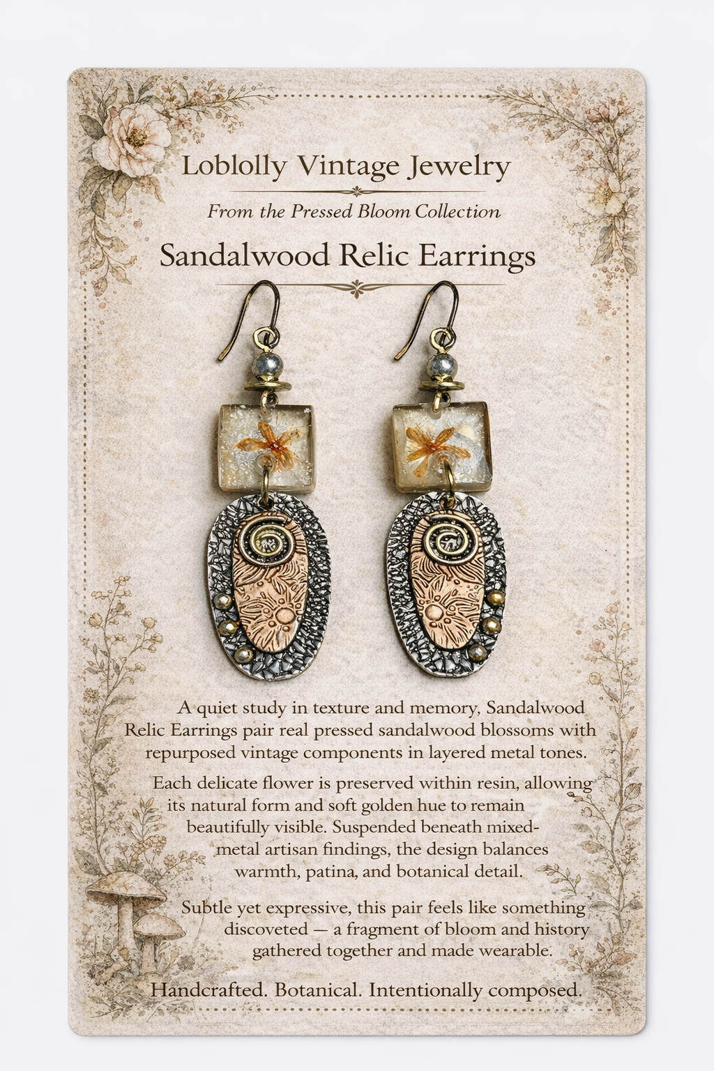 Sandalwood Relic Earrings