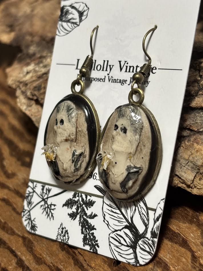 Woodland Ghosts & Wildflower Cameos Earrings