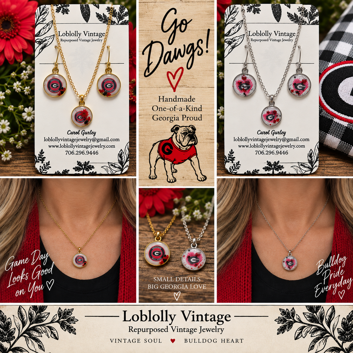 Between the Hedges - Georgia Bulldog Jewelry Set