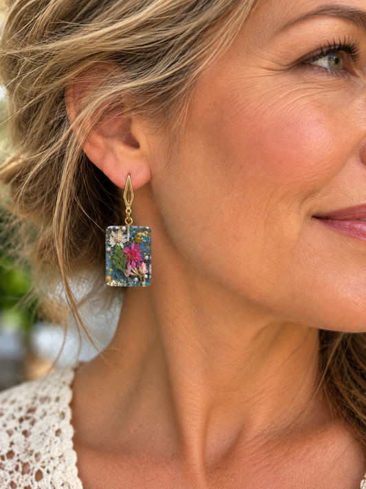Garden in Blue Earrings