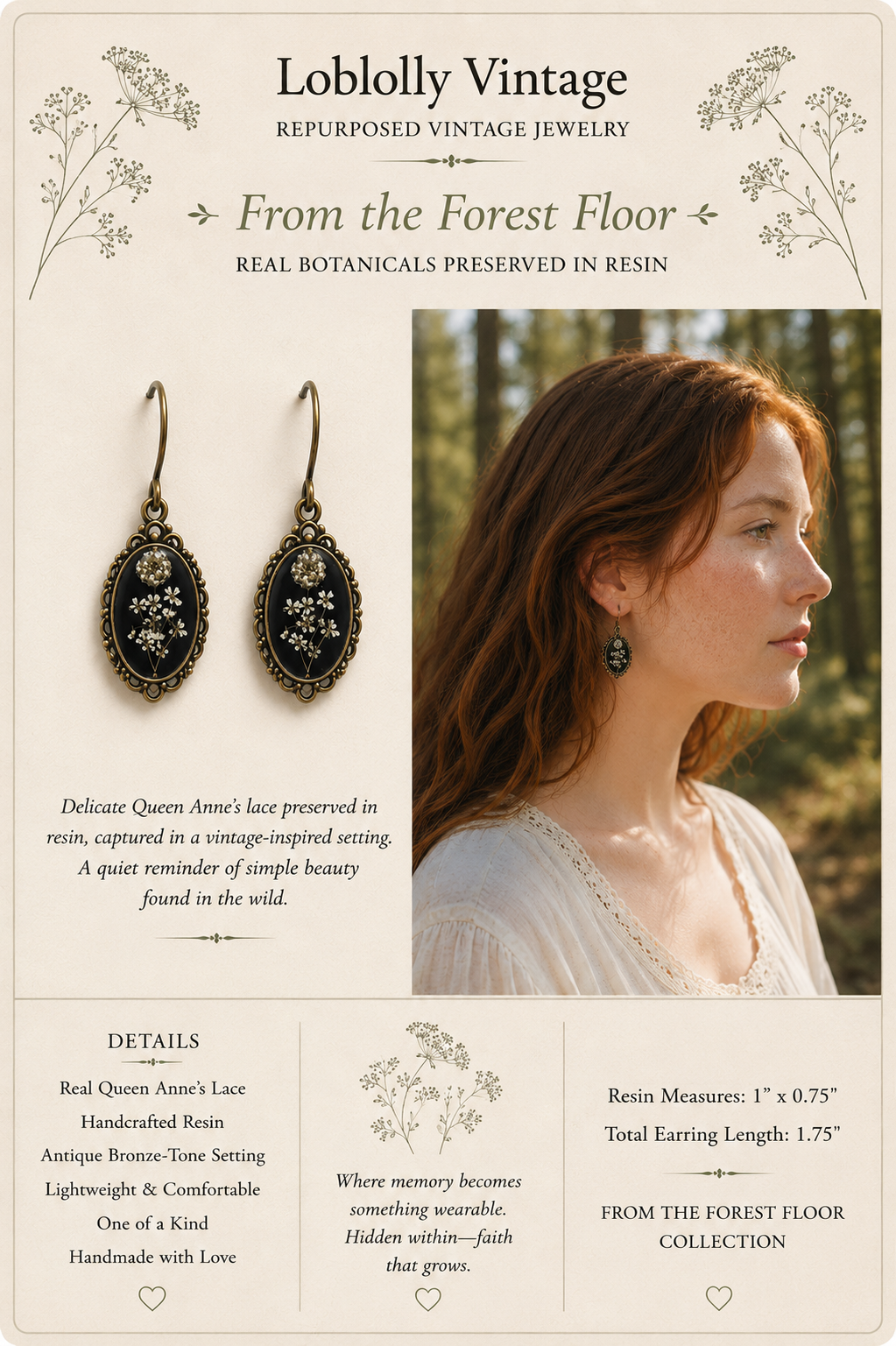 Queen Anne's Lace at Dusk Earrings