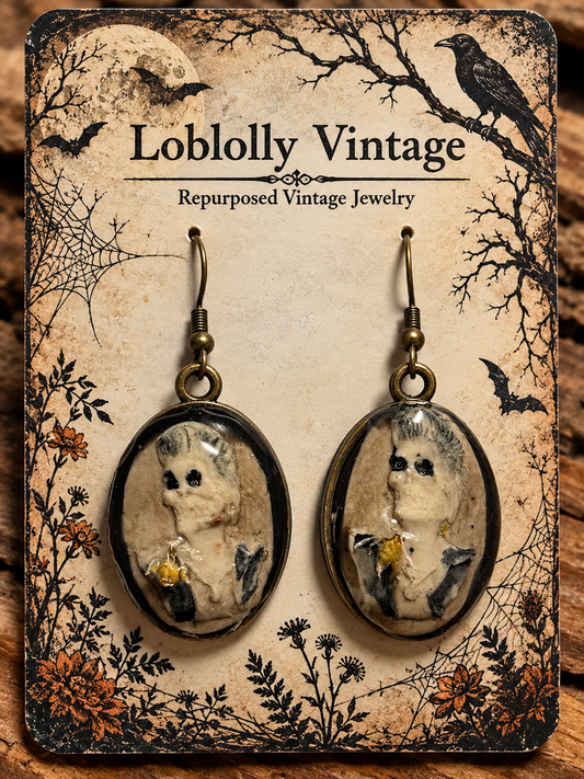 Woodland Ghosts & Wildflower Cameos Earrings