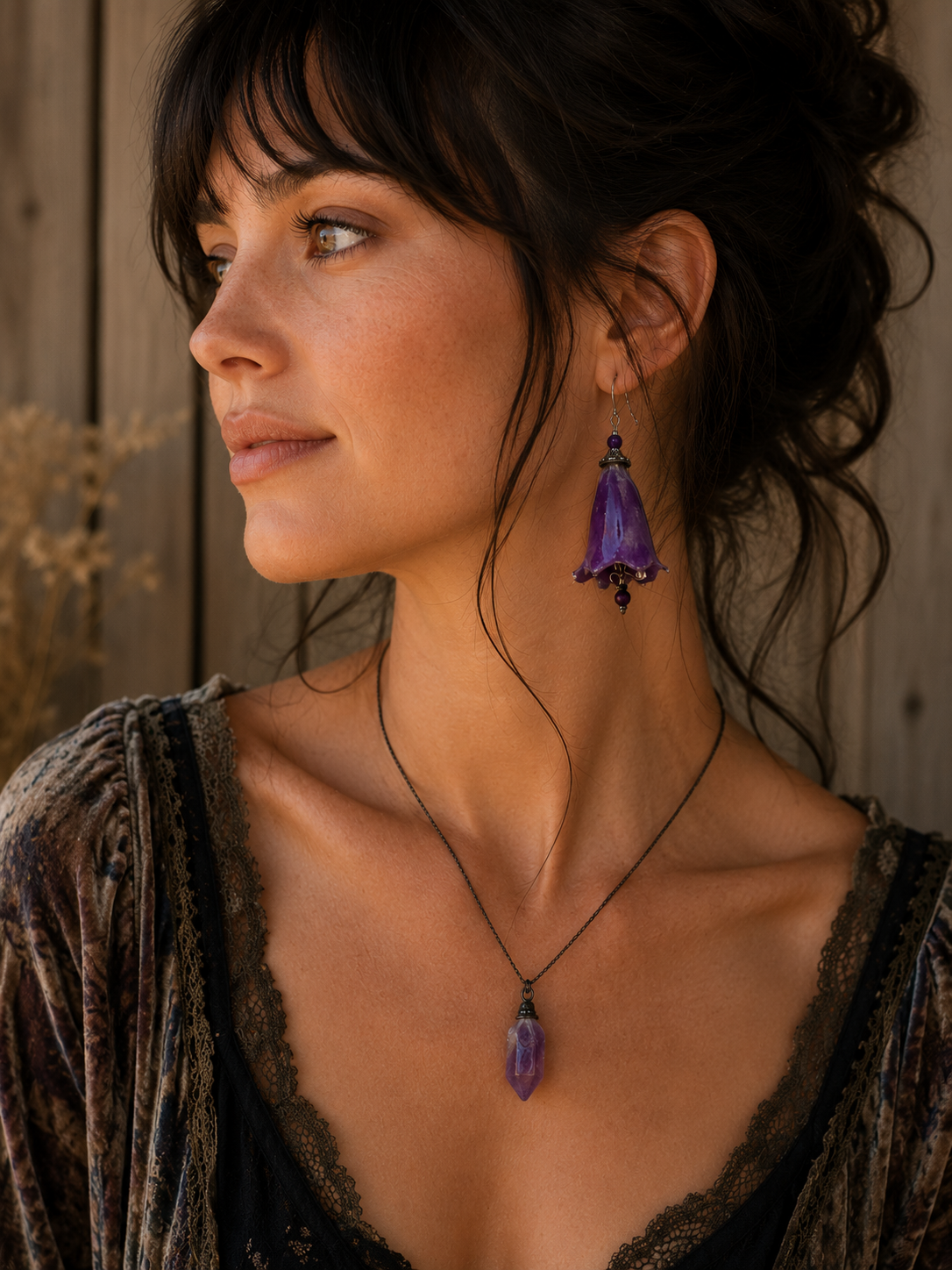 Foxglove in Violet Earrings