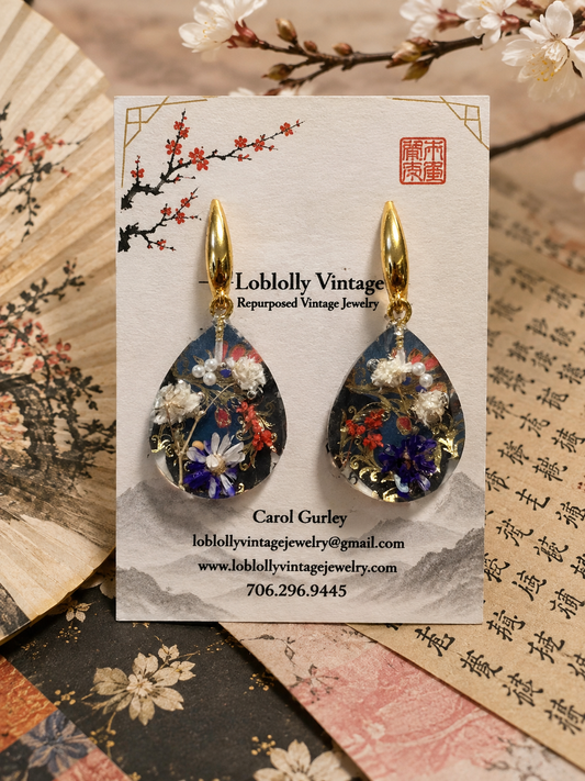 Midnight Meadow Botanical Earrings