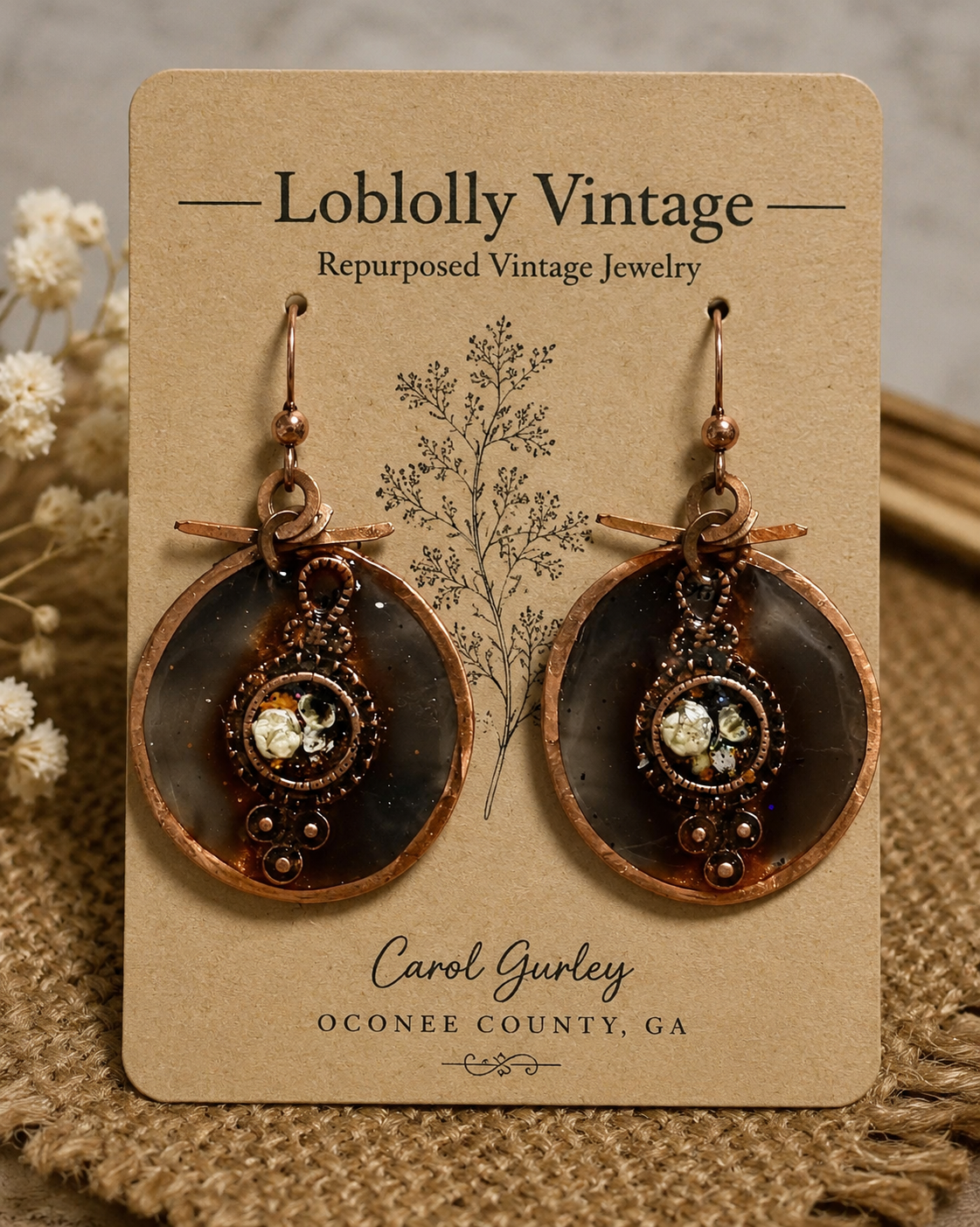 Copper Midnight Garden Earrings