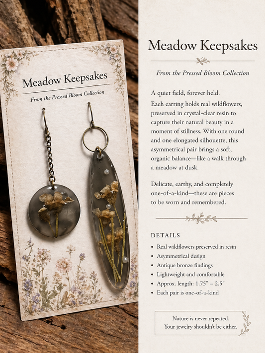 Meadow Keepsakes – Asymmetrical Wildflower Drops