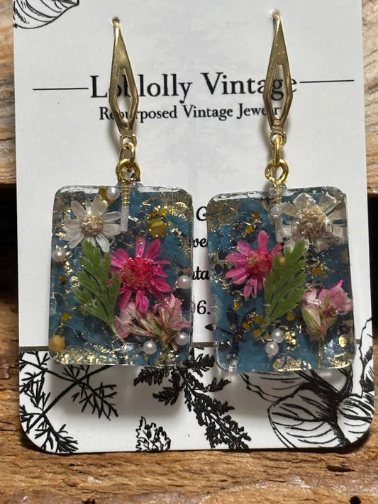 Garden in Blue Earrings
