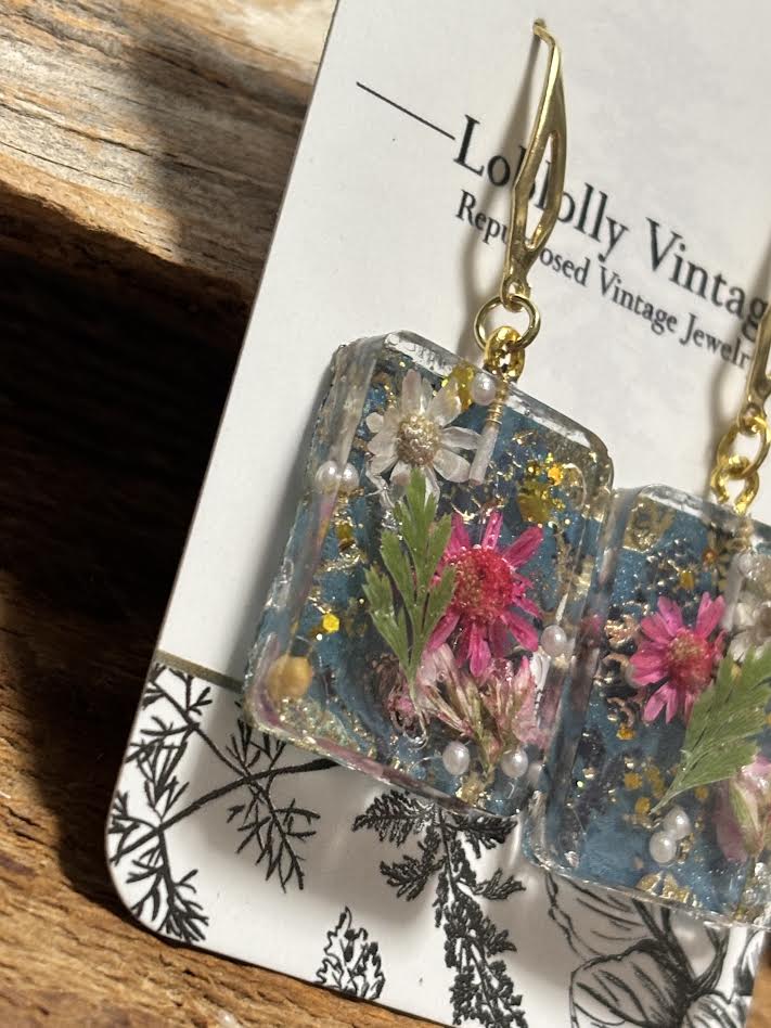 Garden in Blue Earrings